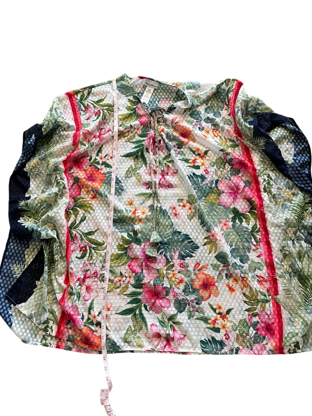 Tommy Bahama Tropical Flora Clip Jacquard Beach Tunic Cover Up Size S/M - Picture 11 of 12